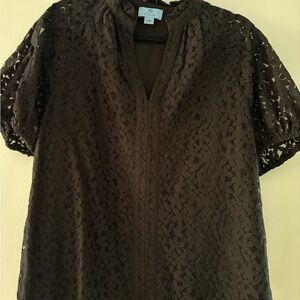 CeCe Black Lace Blouse